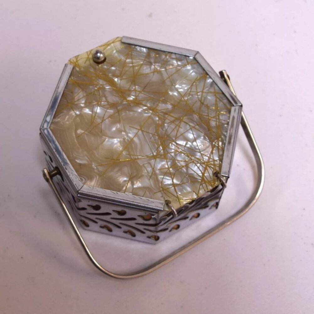 True Vintage Pearl Lucite and Metal Mini Bag